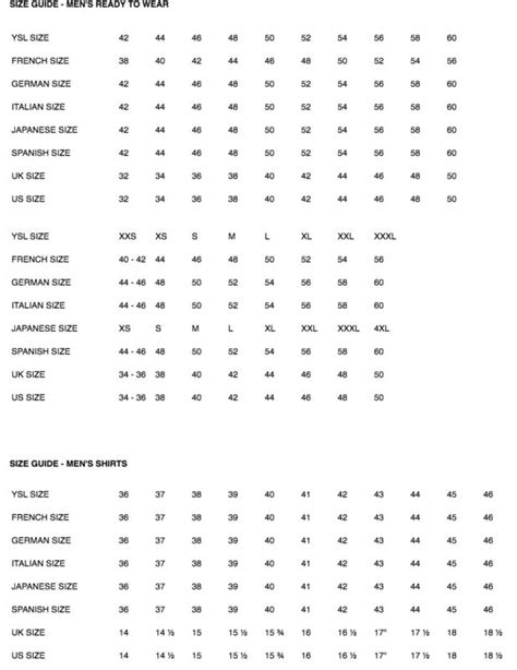 what is ysl 38 size clothing in us size|YSL shirts size chart.